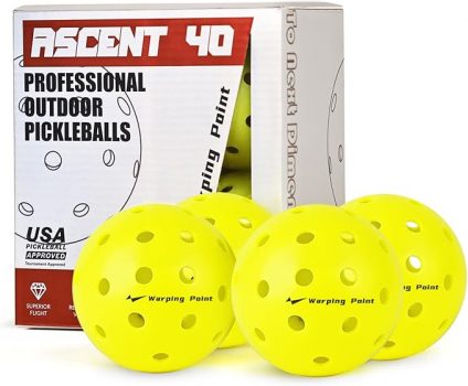 4-Pack Warping Point USAPA Approved Outdoor Pickleball Balls