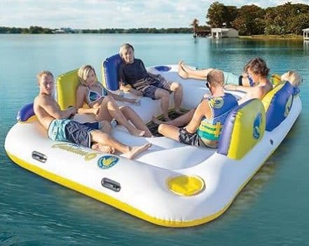 Inflatable 6-Person Floating Lounge w/Speaker