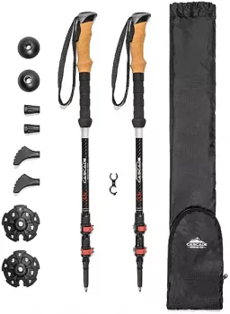 Cascade Mountain Tech 3K Carbon Fiber Quick Lock Trekking Poles