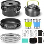Odoland 15-Piece Camping Cookware Set