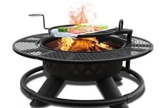 47" Outdoor Fire Pit with Adjustable Grill