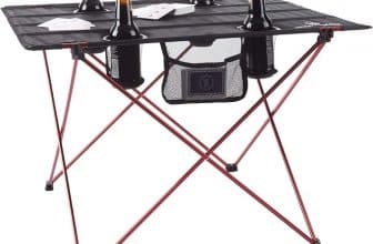 Outdoor Folding Camp Table with 4 Cupholders