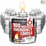 100 Hour Pack of 6 Emergency Candles for Power Outages