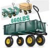 GVDV Heavy Duty Steel Garden Cart with Liner