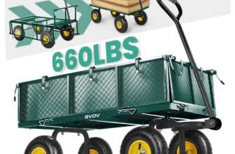 GVDV Heavy Duty Steel Garden Cart with Liner