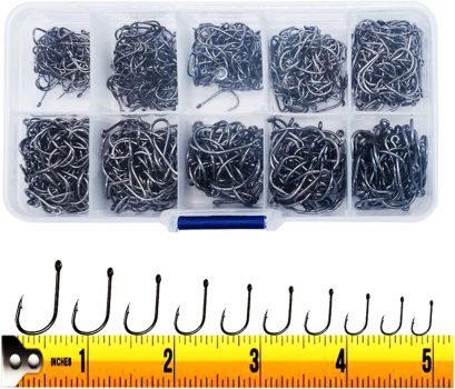 300PCS High-Carbon Steel Barbed Fishing Hooks