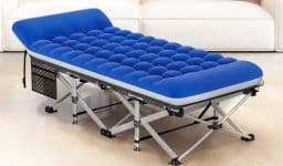 Folding Camping Cot with 2 Sided Mattress