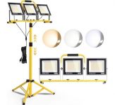 GoBright LED Portable 3-Head Work Lights with Stand