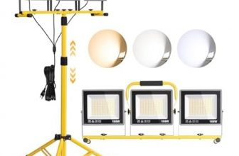 GoBright LED Portable 3-Head Work Lights with Stand