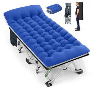 Portable Folding Camping Cot w/ 2-Sided Mattress