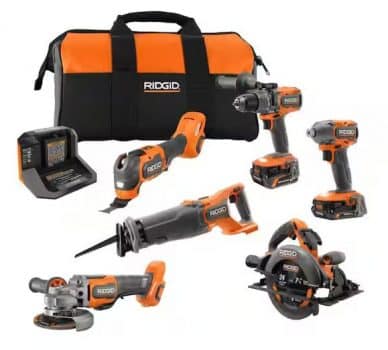 RIDGID 18V Brushless Cordless 6-Tool Combo Kit