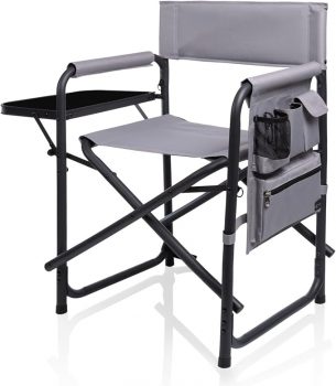 Sports Chair with Side Table and Armrest Caddy