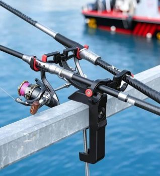 2-Pk Eyoyofishcam Clamp-On Dual Fishing Rod Holder