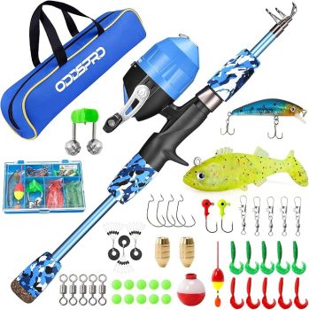 Kid's Fishing Pole Starter Kit w/ Tackle Box