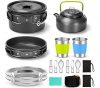 Odoland 15pcs Camping Cookware Mess Kit