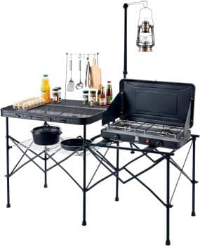 TIMBER RIDGE 56" Portable Camp Kitchen Station Folding Outdoor Grill Table