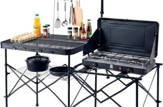TIMBER RIDGE 56" Portable Camp Kitchen Station Folding Outdoor Grill Table