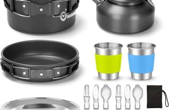 15-Piece Odoland Camping Cookware Mess Kit