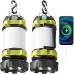2-Pack 1000-Lumen Rechargeable Camping Lanterns