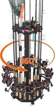 KEXMO Fishing Rod Holder Pole Rack with Wheels