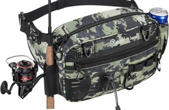 CVLIFE Fishing Tackle Bag Waist Pack with Rod Holder