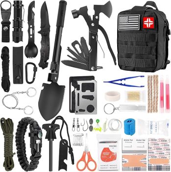 LUXMOM 142Pcs Survival Kit and First Aid Kit