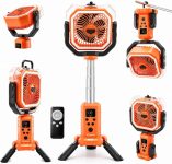 Saker Camping Misting Fan Portable with Stand, Light & Remote