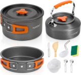 15-Piece NutriChef Nonstick Camping Cookware Set w/ Mesh Bag
