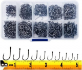 300PCS High-Carbon Steel Barbed Fishing Hooks