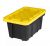 6.5-Qt Tough Storage Tote in Black with Yellow Lid