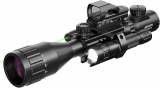 HIRAM 4-16×50 AO Rifle Scope Combo with Green Laser