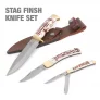Mossy Oak 3-Piece Stag Finish Knife Set