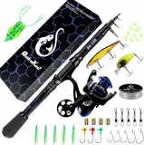 QudraKast Carbon Fiber Telescopic Fishing Rod and Reel Combo