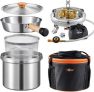 Stainless Steel Camping Cookware Set with Stove