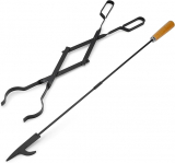 Stanbroil 26” Campfire Tongs and 32” Premium Steel Fire Pit Poker Set